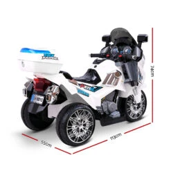 Rigo Kids Electric 6v Police Patrol 3-Wheel Ride-On Motorbike -Kids Car Sales RCAR MBIKE POLICE WH 01