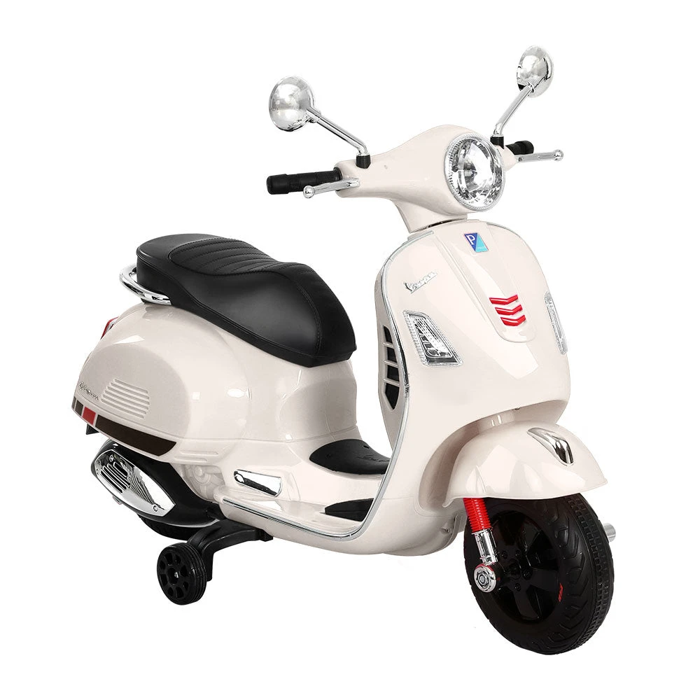 Vespa Licensed GTS Kids Electric Ride-On Motorcycle - White 1 Vespa Licensed GTS Kids Electric Ride-On Motorcycle - White