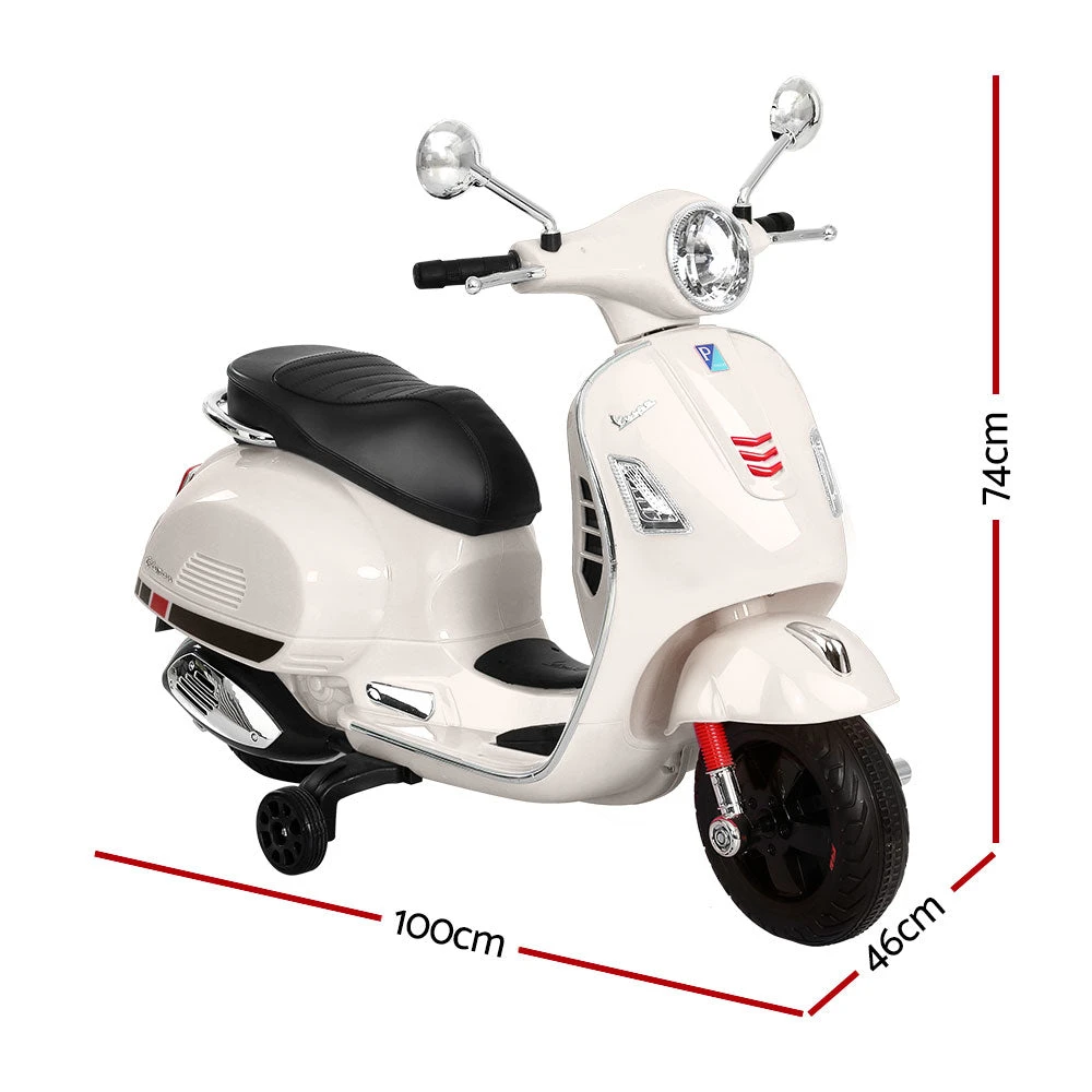 Vespa Licensed GTS Kids Electric Ride-On Motorcycle - White 3 Vespa Licensed GTS Kids Electric Ride-On Motorcycle - White - Image 3