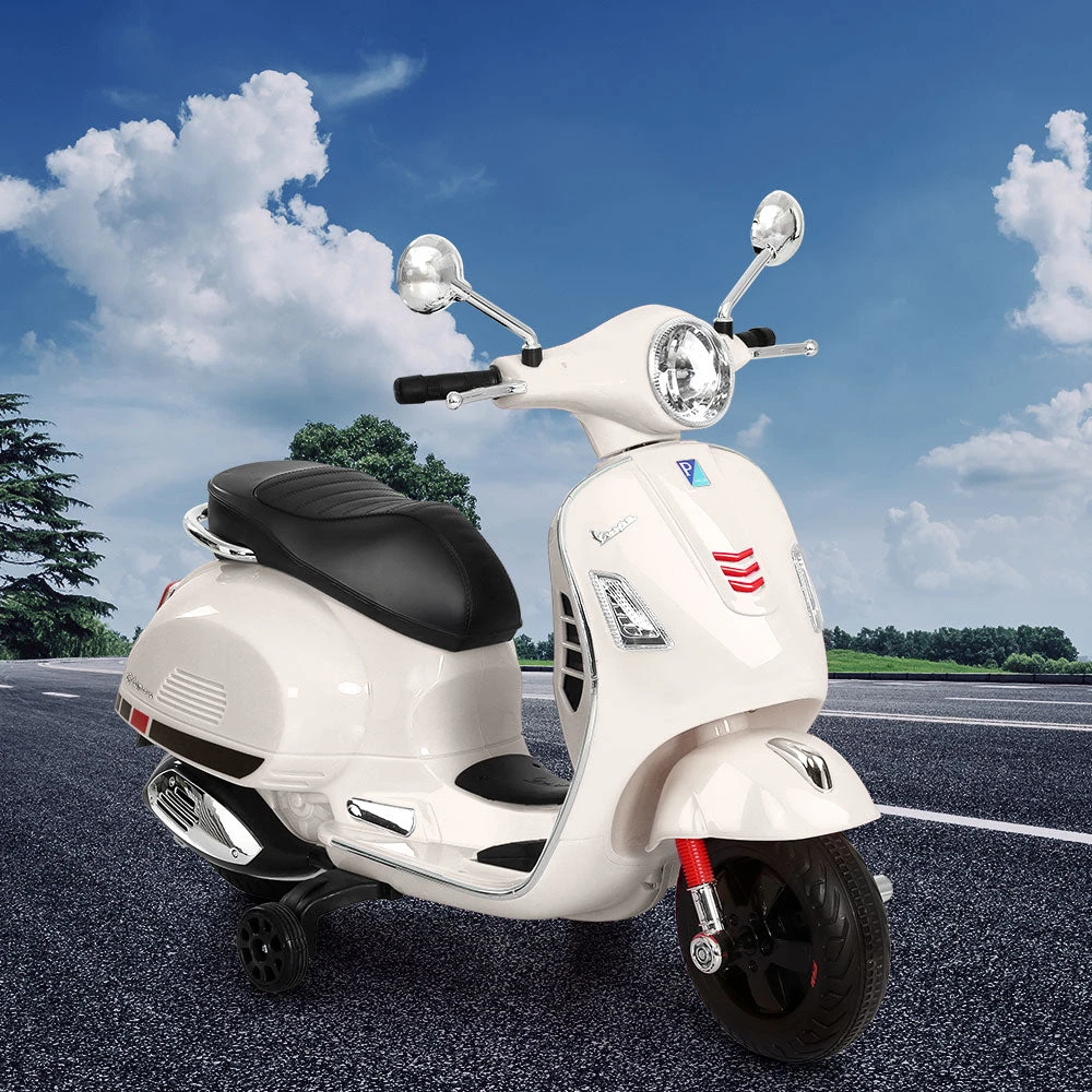 Vespa Licensed GTS Kids Electric Ride-On Motorcycle - White 2 Vespa Licensed GTS Kids Electric Ride-On Motorcycle - White - Image 2