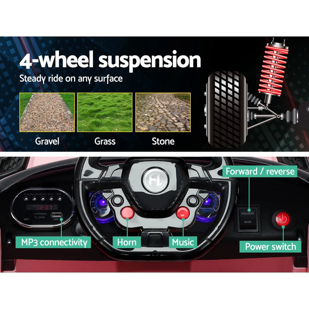 Kids Electric 12v Sports Ride-On Kids Car - Pink 5 Kids Electric 12v Sports Ride-On Kids Car - Pink - Image 5