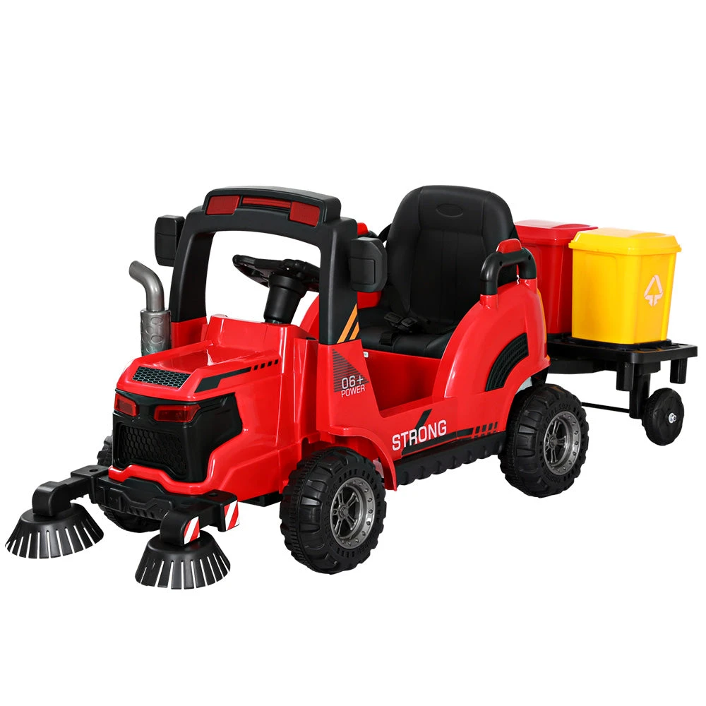 Rigo Kids 12v Street Sweeper Kids Electric Ride On Car With Remote - Red 1 Rigo Kids 12v Street Sweeper Kids Electric Ride On Car With Remote - Red