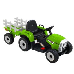 Rigo Kids Electric 12v Farm Tractor Trailer Ride-On Kids Car - Green -Kids Car Sales RCAR TRACTOR GN 02 ac1e1e60 6eec 403d 8394 feb4bccf2c3a