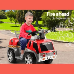 Red Fire Truck Rescue 6v Ride-on Kids Car -Kids Car Sales Red Fire Truck Rescue 6v Ride on Kids Car 3