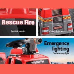 Red Fire Truck Rescue 6v Ride-on Kids Car -Kids Car Sales Red Fire Truck Rescue 6v Ride on Kids Car 4