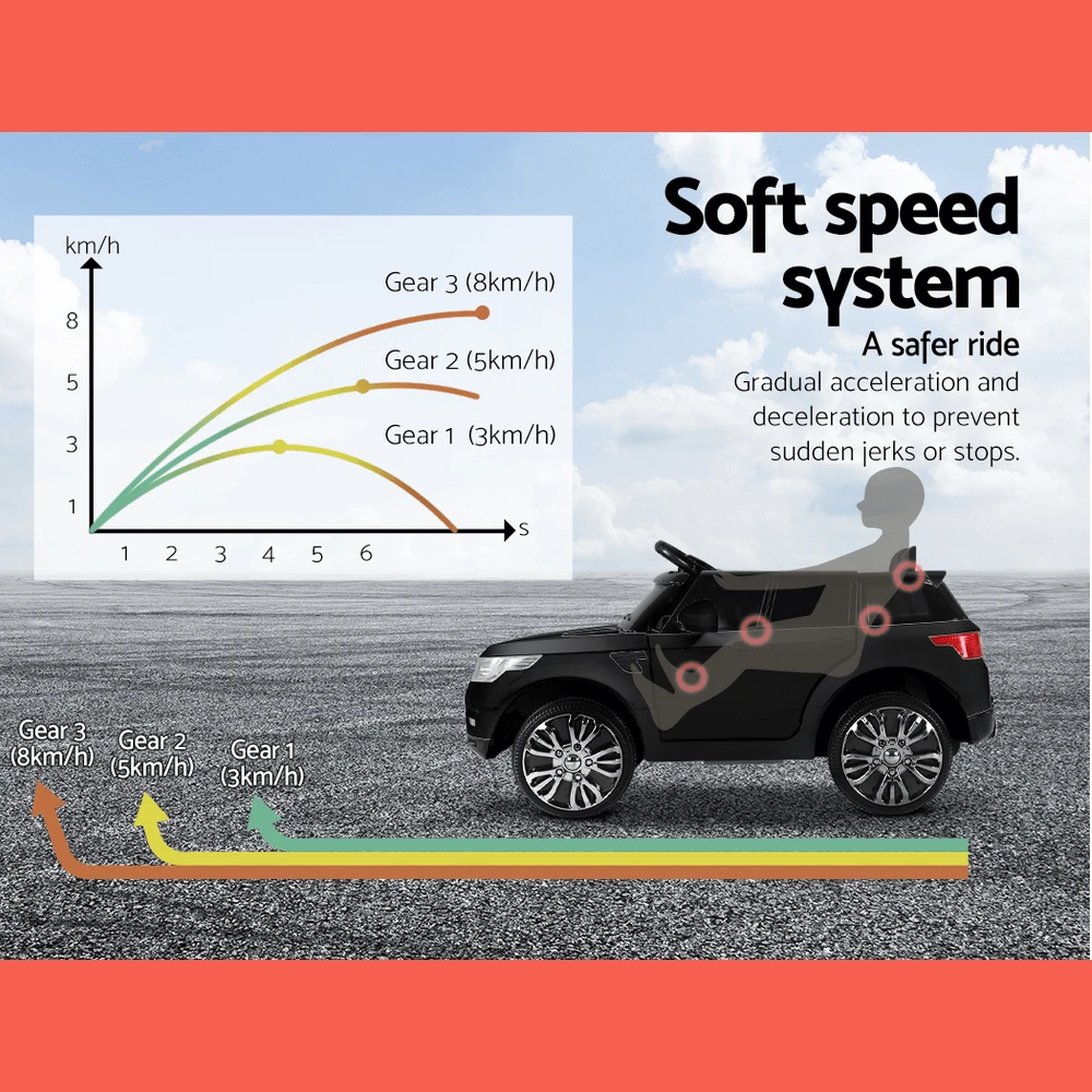 Rigo Kids Electric 12v Sports Ride-On Kids Car - Black 10 Rigo Kids Electric 12v Sports Ride-On Kids Car - Black - Image 10