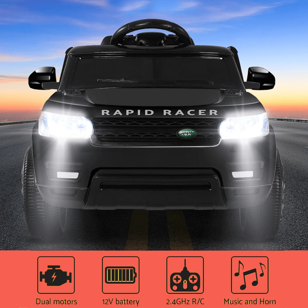 Rigo Kids Electric 12v Sports Ride-On Kids Car - Black 5 Rigo Kids Electric 12v Sports Ride-On Kids Car - Black - Image 5