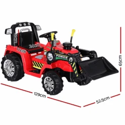 Rigo Kids 6v Tractor Digger Electric Kids Ride-On With Remote - Red -Kids Car Sales Rigo Kids Electric Ride On Car Bulldozer Digger Loader Remote 6V Red 3 1