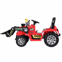 Rigo Kids 6v Tractor Digger Electric Kids Ride-On With Remote - Red -Kids Car Sales Rigo Kids Electric Ride On Car Bulldozer Digger Loader Remote 6V Red 4 1