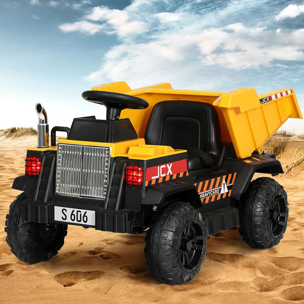 Rigo 12v Electric Dumptruck Loader Kids Ride On Car - Yellow 2 Rigo 12v Electric Dumptruck Loader Kids Ride On Car - Yellow - Image 2