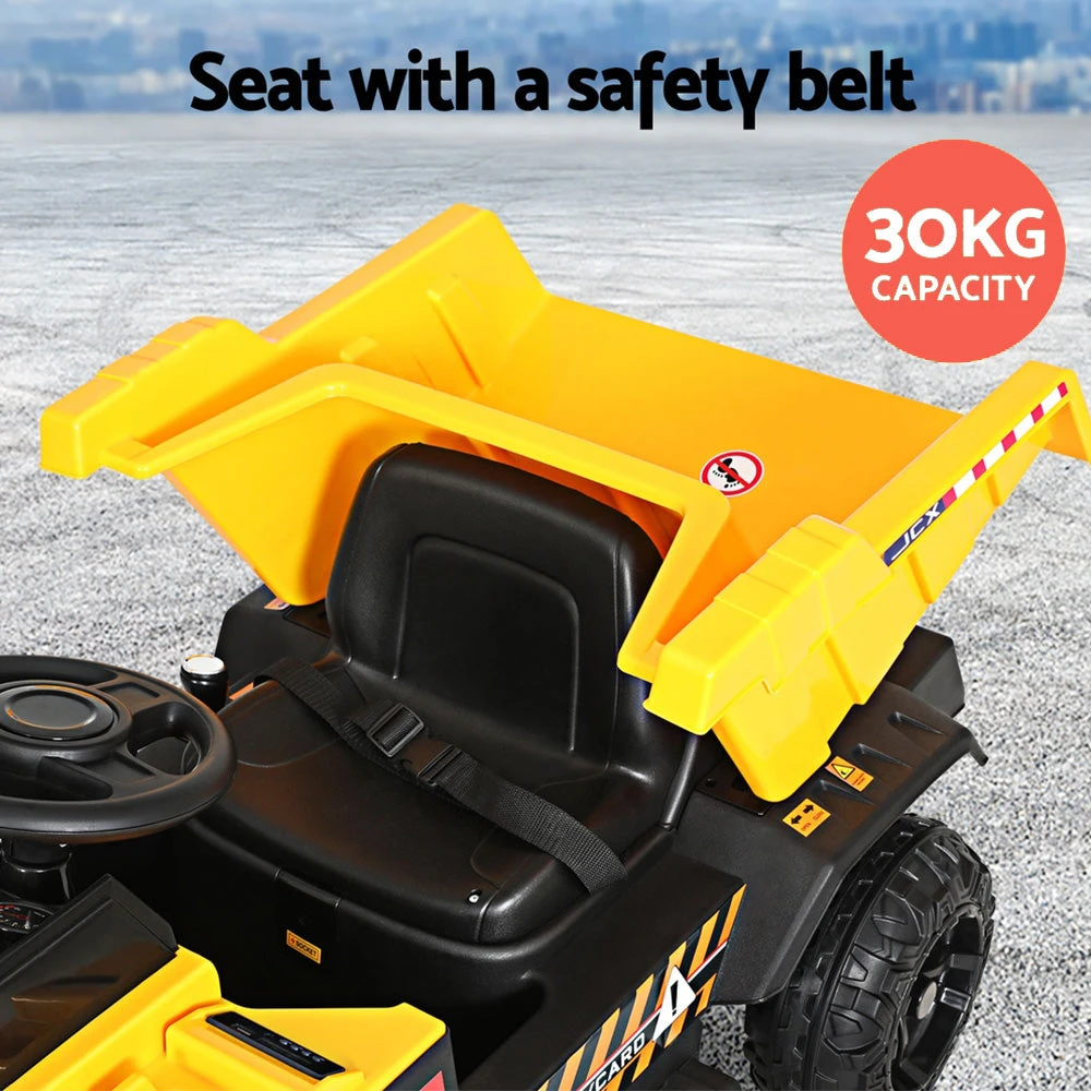 Rigo 12v Electric Dumptruck Loader Kids Ride On Car - Yellow 3 Rigo 12v Electric Dumptruck Loader Kids Ride On Car - Yellow - Image 3