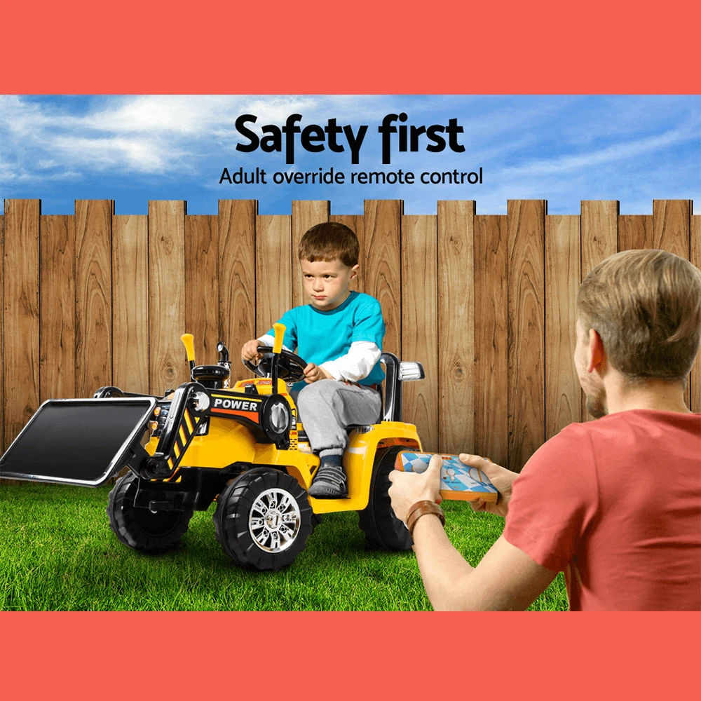 Rigo Kids Ride On Bulldozer Digger Electric Car - Yellow 5 Rigo Kids Ride On Bulldozer Digger Electric Car - Yellow - Image 5