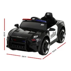 Rigo 12v Electric Police Patrol Kids Ride On Car With Remote - Black -Kids Car Sales Rigo Kids Ride On Car Electric Patrol Police Cars Battery Powered Toys 12V Black 1