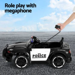 Rigo 12v Electric Police Patrol Kids Ride On Car With Remote - Black -Kids Car Sales Rigo Kids Ride On Car Electric Patrol Police Cars Battery Powered Toys 12V Black 4