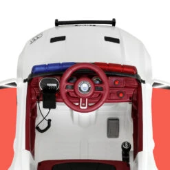 Rigo 12v Electric Police Patrol Kids Ride On Car With Remote - White 10 Rigo 12v Electric Police Patrol Kids Ride On Car With Remote - White -Kids Car Sales Rigo Kids Ride On Car Electric Patrol Police Cars Battery Powered Toys 12V White 1