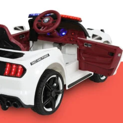 Rigo 12v Electric Police Patrol Kids Ride On Car With Remote - White 9 Rigo 12v Electric Police Patrol Kids Ride On Car With Remote - White -Kids Car Sales Rigo Kids Ride On Car Electric Patrol Police Cars Battery Powered Toys 12V White 2