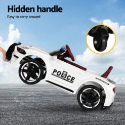 Rigo 12v Electric Police Patrol Kids Ride On Car With Remote - White 12 Rigo 12v Electric Police Patrol Kids Ride On Car With Remote - White -Kids Car Sales Rigo Kids Ride On Car Electric Patrol Police Cars Battery Powered Toys 12V White 4