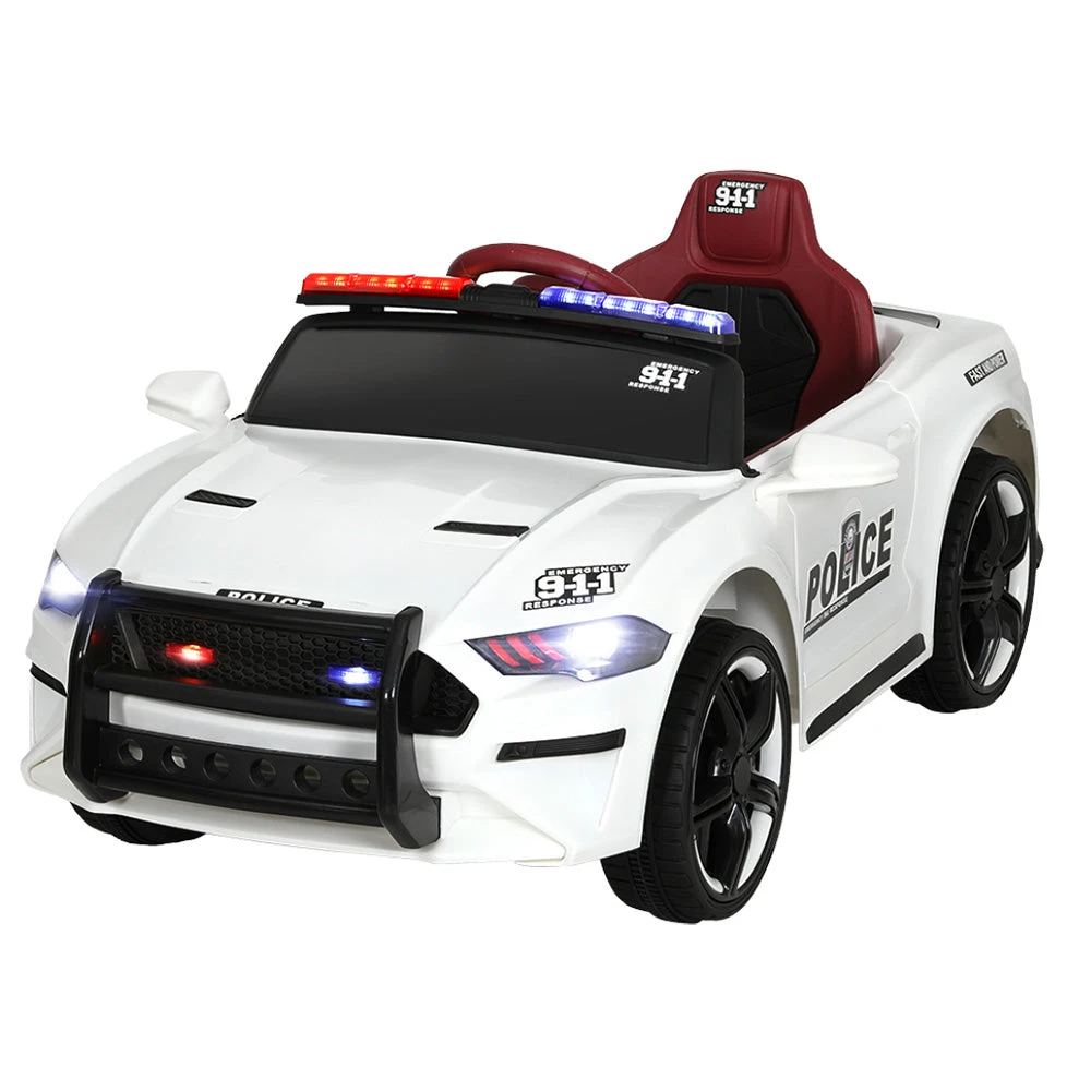 Rigo 12v Electric Police Patrol Kids Ride On Car With Remote - White 1 Rigo 12v Electric Police Patrol Kids Ride On Car With Remote - White