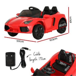 Rigo 12v Electric Kids Ride On Sports Car With Remote - Red 11 Rigo 12v Electric Kids Ride On Sports Car With Remote - Red -Kids Car Sales Rigo Kids Ride On Car Outdoor Electric Toys Battery Remote Control MP3 12V Red 5