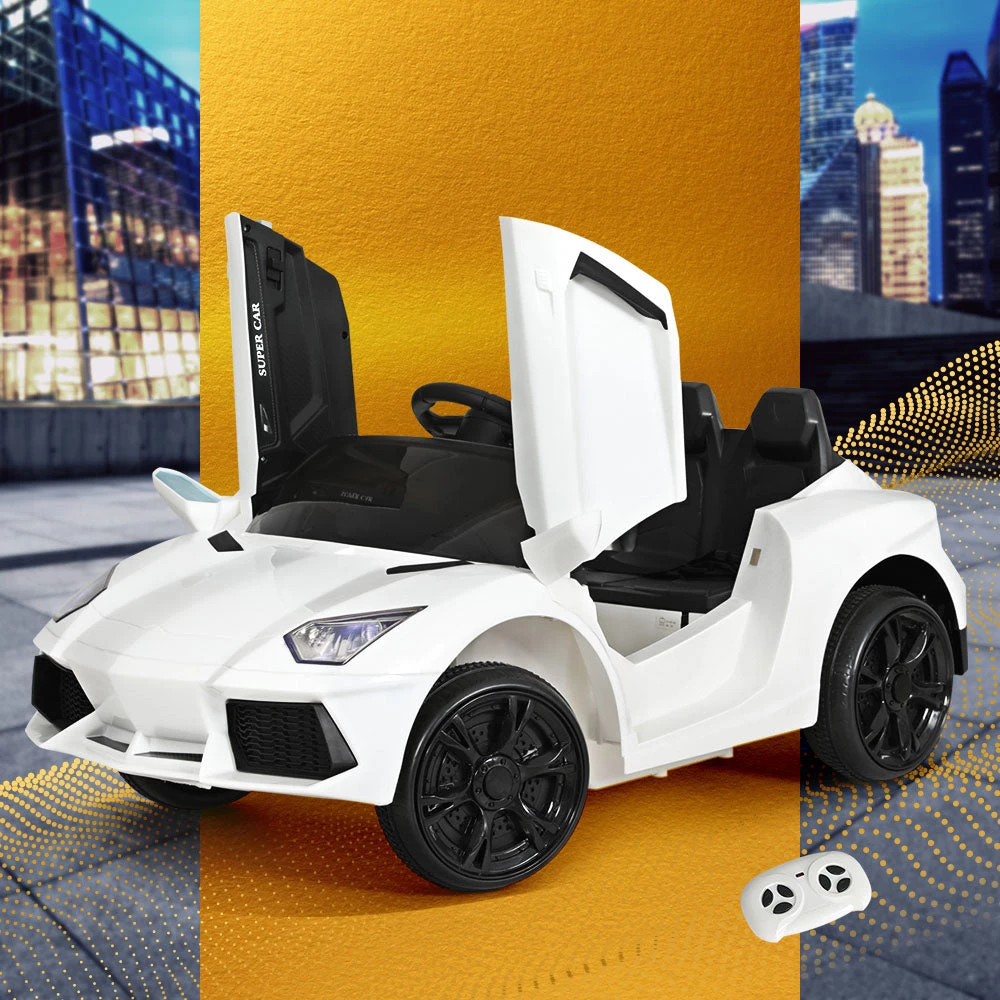 Rigo 12v Electric Kids Ride On Sports Car With Remote - White 2 Rigo 12v Electric Kids Ride On Sports Car With Remote - White - Image 2
