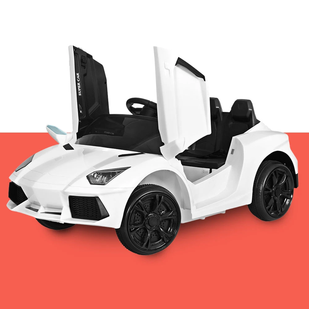 Rigo 12v Electric Kids Ride On Sports Car With Remote - White 4 Rigo 12v Electric Kids Ride On Sports Car With Remote - White - Image 4