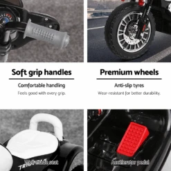 Rigo Kids Ride On Motorbike - Black & White -Kids Car Sales Rigo Kids Ride On Motorbike Black White 5