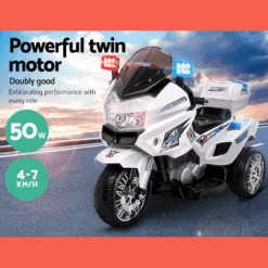 Rigo Kids Electric 6v Police Patrol 3-Wheel Ride-On Motorbike -Kids Car Sales RigoKidsElectric12vPolicePatrol3 WheelRide OnMotorbike
