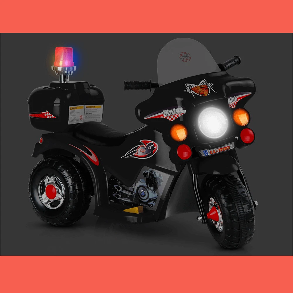 Rigo Kids Electric Ride On Police Motorcycle Motorbike 6V Battery Black 5 Rigo Kids Electric Ride On Police Motorcycle Motorbike 6V Battery Black - Image 5