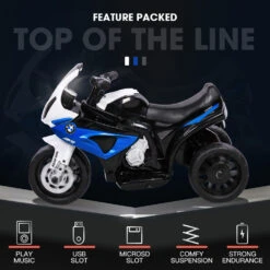 Rovo Kids Licensed BMW S1000RR Electric Ride On Motorbike - Blue 12 Rovo Kids Licensed BMW S1000RR Electric Ride On Motorbike - Blue -Kids Car Sales Rovo Kids Licensed BMW S1000RR Ride On Motorbike with Battery and Charger Blue 1