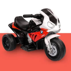 Rovo Kids Licensed BMW S1000RR Electric Ride On Motorbike - Red -Kids Car Sales Rovo Kids Licensed BMW S1000RR Ride On Motorbike with Battery and Charger Red