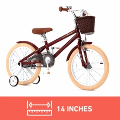 RoyalBaby 14-inch Vintage Style Kids Bike - Macaron Red 11 RoyalBaby 14-inch Vintage Style Kids Bike - Macaron Red -Kids Car Sales Royal Baby14 inch Vintage Style Kids Bike Macaron Red 2