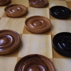 Teak 9cm Timber Giant Checkers