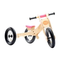 Trybike Wooden Trybike With Soft Chin Guard Seat And Cover Set - Pink