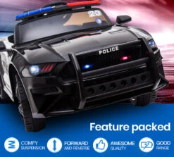 Rovo Kids Police Patrol Kids Electric Ride-On Car - Black -Kids Car Sales V219 KIDVEHROVACP1 KIDVEHROVACP1 02 a5bcb042 5401 4c0b b892 e5270fcda204