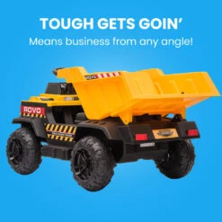 Rovo Kids Toy Dump Truck Kids Electric Ride On - Yellow -Kids Car Sales V219 KIDVEHROVADT1 74143 06