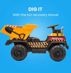 Rovo Kids Toy Dump Truck Kids Electric Ride On - Yellow -Kids Car Sales V219 KIDVEHROVADT1 74143 09
