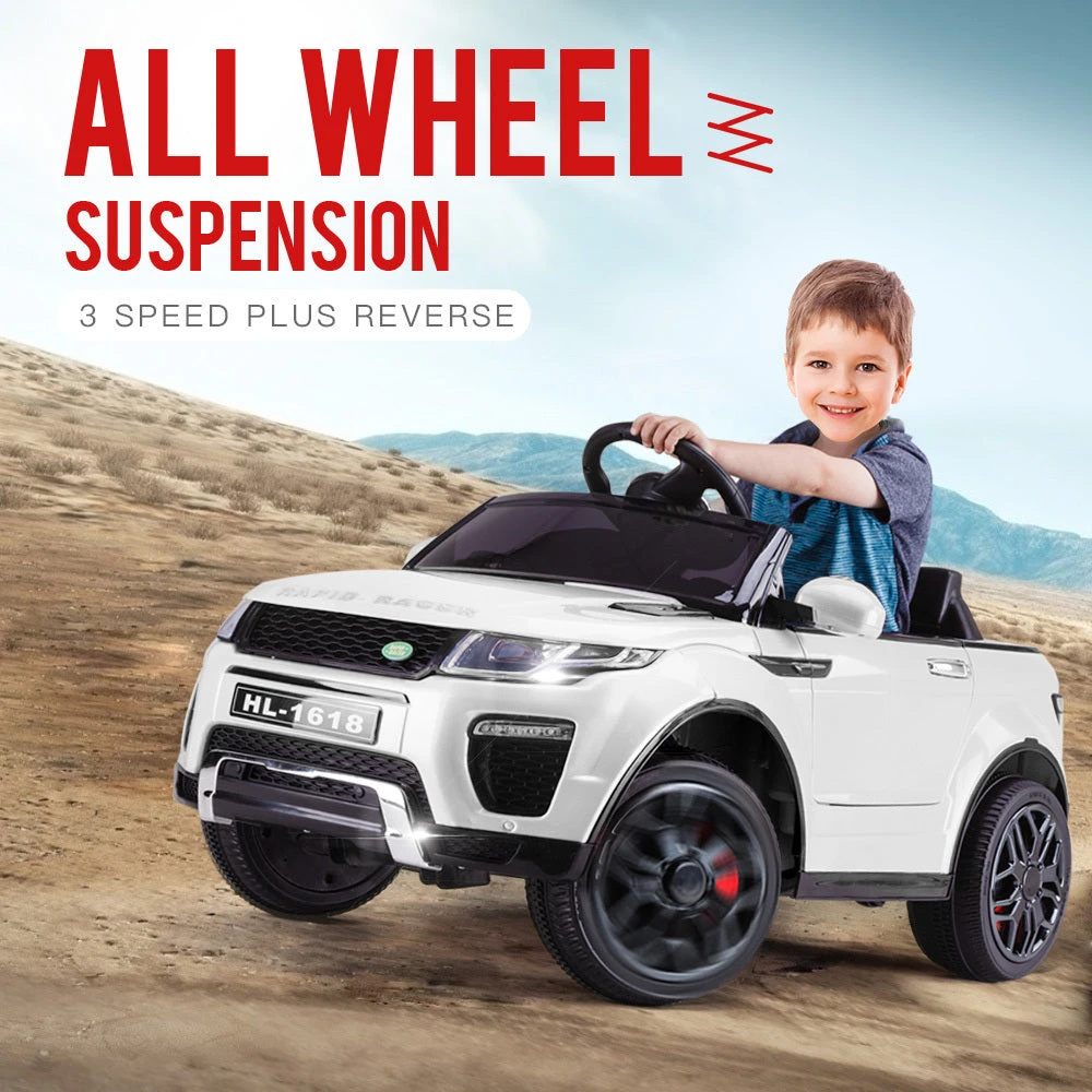 Rovo Kids 12v Electric Ride On Car With Remote - White 3 Rovo Kids 12v Electric Ride On Car With Remote - White - Image 3