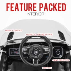 Rovo Kids 12v Electric Ride On Car With Remote - White 21 Rovo Kids 12v Electric Ride On Car With Remote - White -Kids Car Sales V219 KIDVEHROVAEWT 74147 09