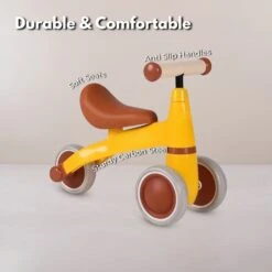 GOMINIMO 3 Wheels Carbon Steel Baby Balance Bike - Yellow 11 GOMINIMO 3 Wheels Carbon Steel Baby Balance Bike - Yellow -Kids Car Sales V227 3720871006010 159266 03