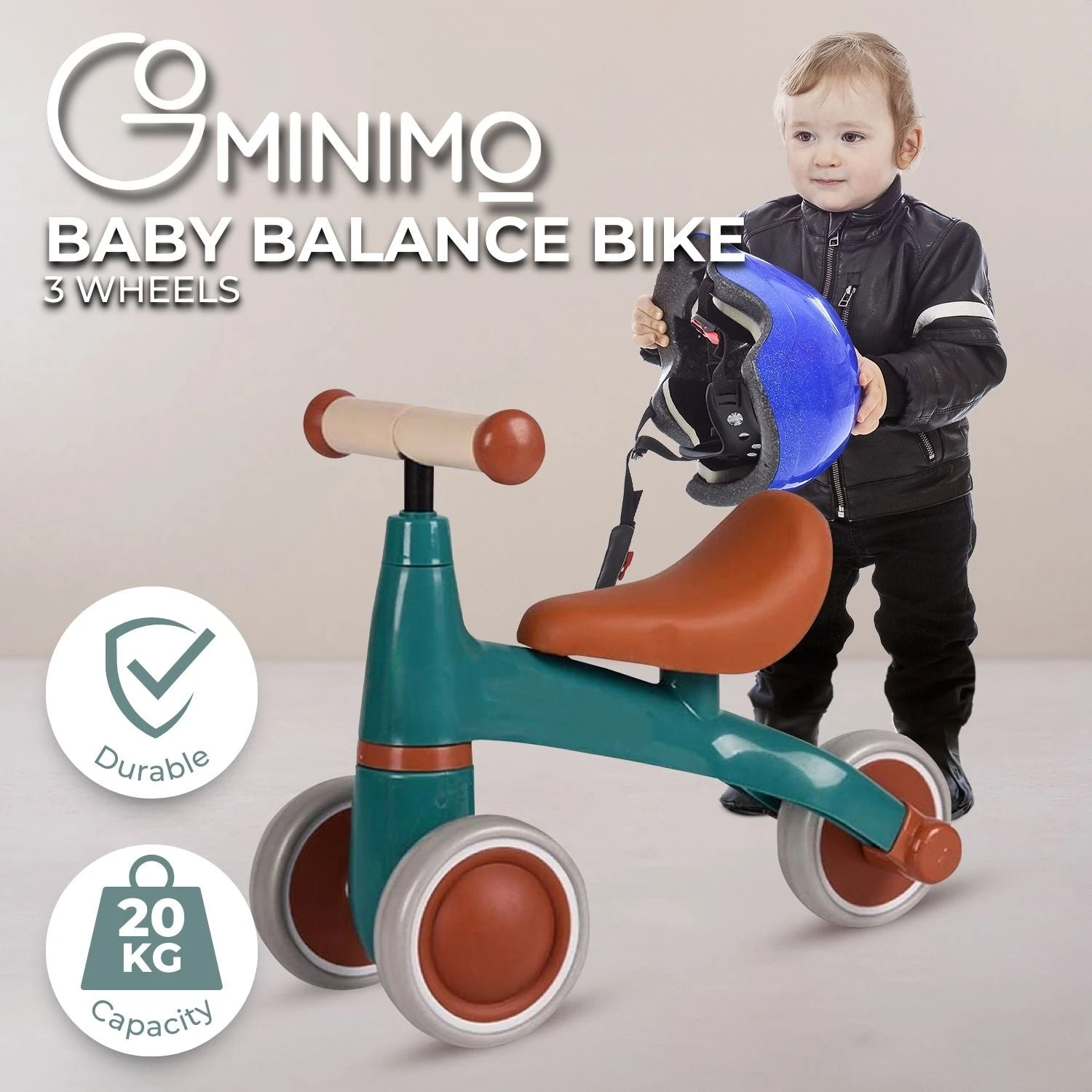 GOMINIMO 3 Wheels Carbon Steel Baby Balance Bike - Green 2 GOMINIMO 3 Wheels Carbon Steel Baby Balance Bike - Green - Image 2