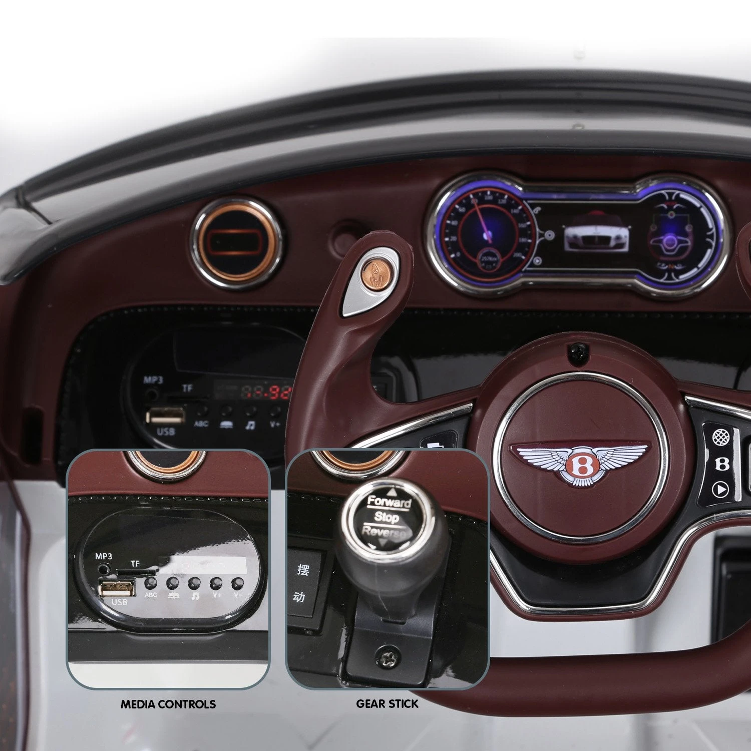 Kahuna Bentley Exp 12 Speed 6E Licensed 6v Electric Ride On Kids Car With Remote Control - White 5 Kahuna Bentley Exp 12 Speed 6E Licensed 6v Electric Ride On Kids Car With Remote Control - White - Image 5