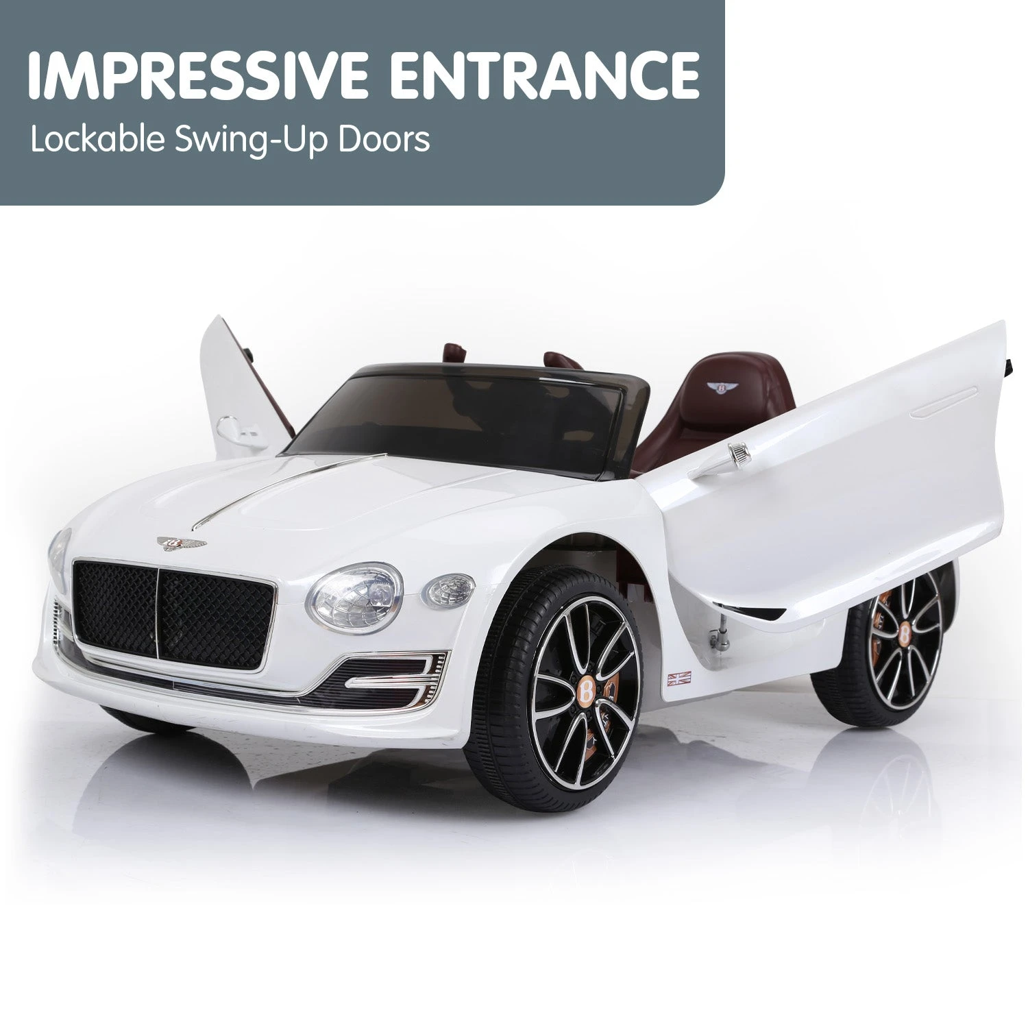 Kahuna Bentley Exp 12 Speed 6E Licensed 6v Electric Ride On Kids Car With Remote Control - White 6 Kahuna Bentley Exp 12 Speed 6E Licensed 6v Electric Ride On Kids Car With Remote Control - White - Image 6