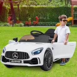 Kahuna Mercedes Benz GTR Licensed Kids Electric Ride On Car With Remote - White -Kids Car Sales V240 CAR GTR WH 70555 07