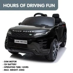 Kahuna Land Rover Licensed 12v Electric Kids Ride On Car With Remote - Black -Kids Car Sales V240 CAR LRV BK 70523 08