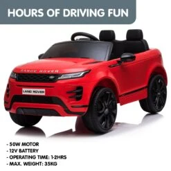 Kahuna Land Rover Licensed Kids Electric Ride On Car With Remote - Red -Kids Car Sales V240 CAR LRV RD 70525 05