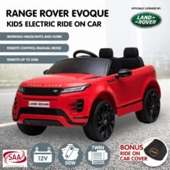 Kahuna Land Rover Licensed Kids Electric Ride On Car With Remote - Red -Kids Car Sales V240 CAR LRV RD 70525 10