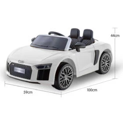 Kahuna R8 Spyder Audi Licensed 12v Electric Ride On Kids Car With Remote - White -Kids Car Sales V240 CAR SPD WH 70533 04