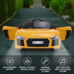 Kahuna 12v Licensed Audi R8 Spyder Kids Electric Ride On Car With Remote - Yellow 13 Kahuna 12v Licensed Audi R8 Spyder Kids Electric Ride On Car With Remote - Yellow -Kids Car Sales V240 CAR SPD YE 70534 02