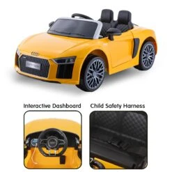 Kahuna 12v Licensed Audi R8 Spyder Kids Electric Ride On Car With Remote - Yellow 14 Kahuna 12v Licensed Audi R8 Spyder Kids Electric Ride On Car With Remote - Yellow -Kids Car Sales V240 CAR SPD YE 70534 03