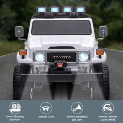 Kahuna 80W Licensed Toyota FJ-40 Kids Ride On Car - White 14 Kahuna 80W Licensed Toyota FJ-40 Kids Ride On Car - White -Kids Car Sales V240 CAR TYT FJ40 WH 70537 02